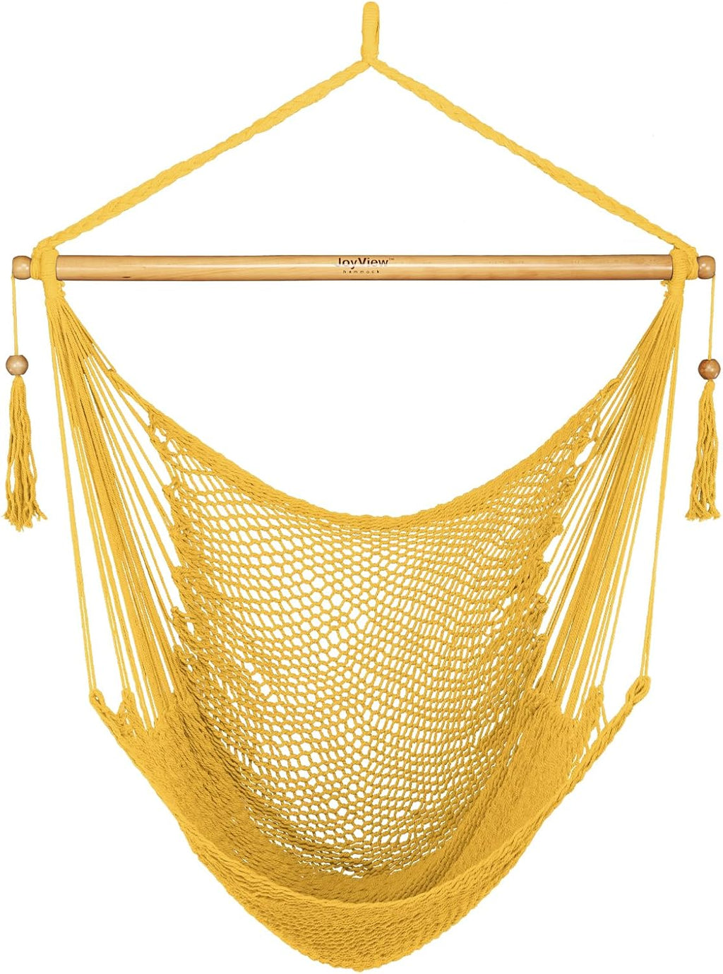 JoyView Hanging Hammock Chair, Caribbean Rope Swing Chair Wood Spreader Bar