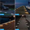 VOLISUN Solar Driveway Lights Dock Deck Lights 12 Pack,2 Colors in 1 Led IP67 Waterproof Outdoor Warning Step Lights for Driveway Sidewalk Pathway (White/Warm White)
