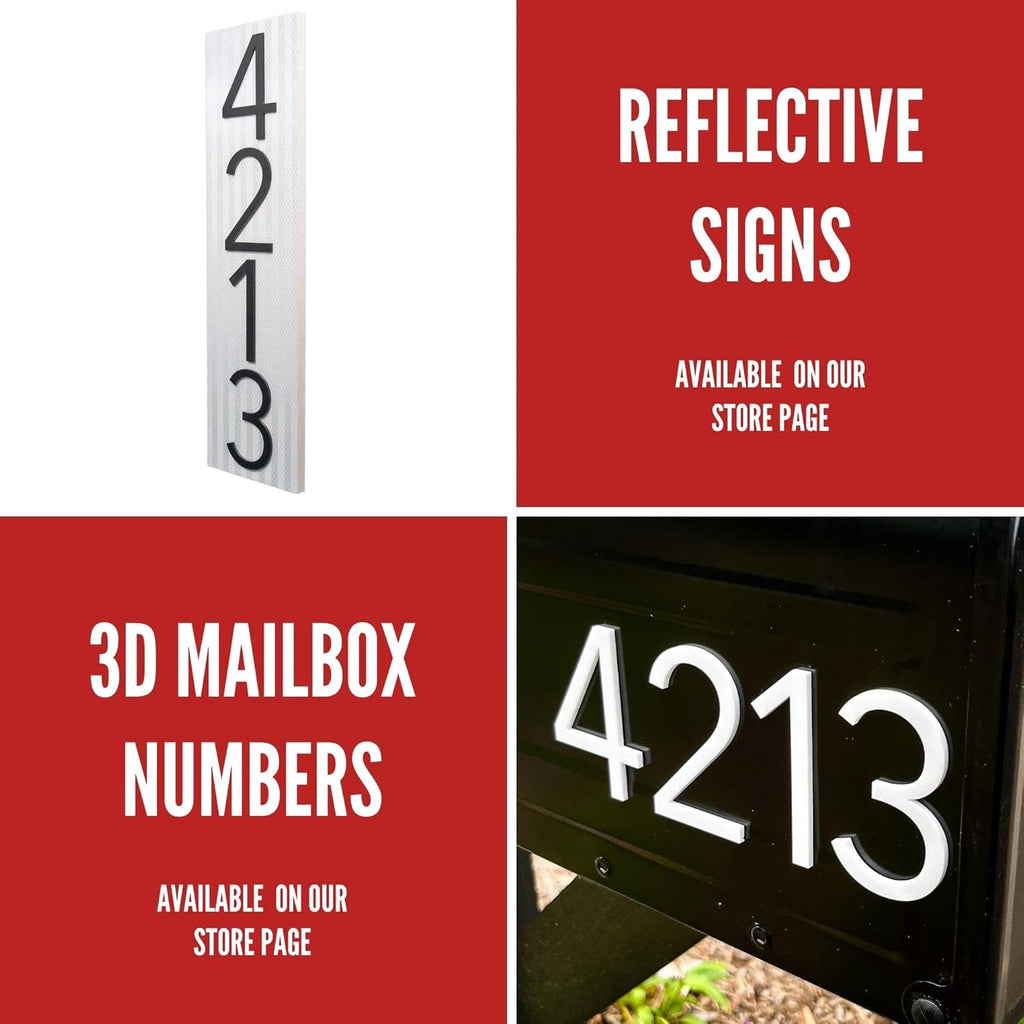 Address Signs for House - Modern Black 20” Horizontal House Number Sign