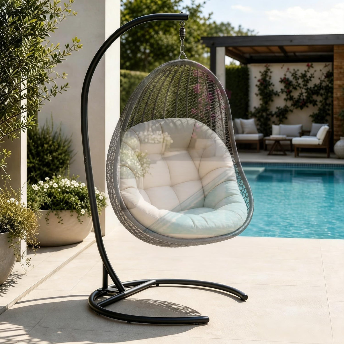 Hammock Stand ONLY,Heavy Duty Hammock Chair Stand Capacity 350 lbs,Black