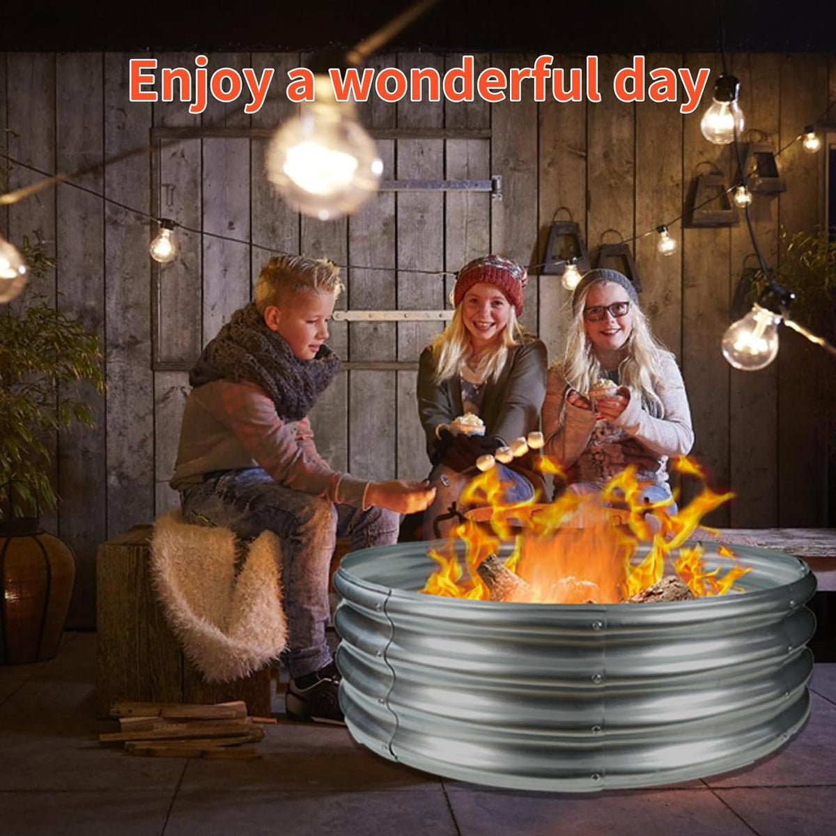 12 in tall 36 inch diameter round galvanized shown in use