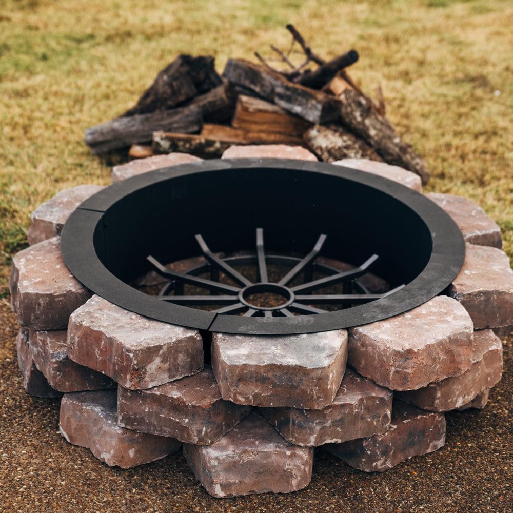 Ash & Ember 40" Wagon Wheel Fire Pit Grate, High Efficiency & Sm...
