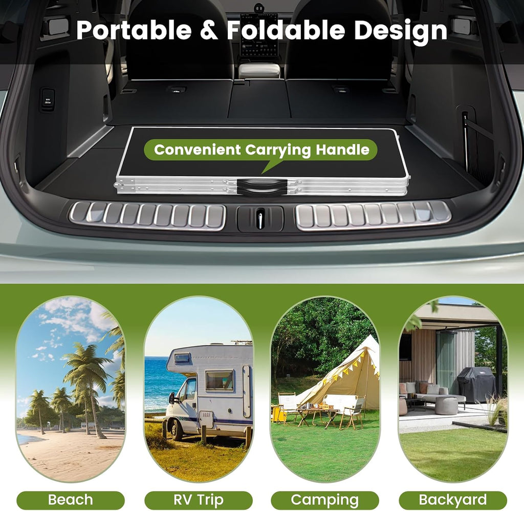 COSTWAY 81" Folding Picnic Table, Portable Bar Table with Carry Bag