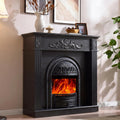 45" Birdcage-Style Electric Fireplace with Mantel, Tall Fireplace TV Stand