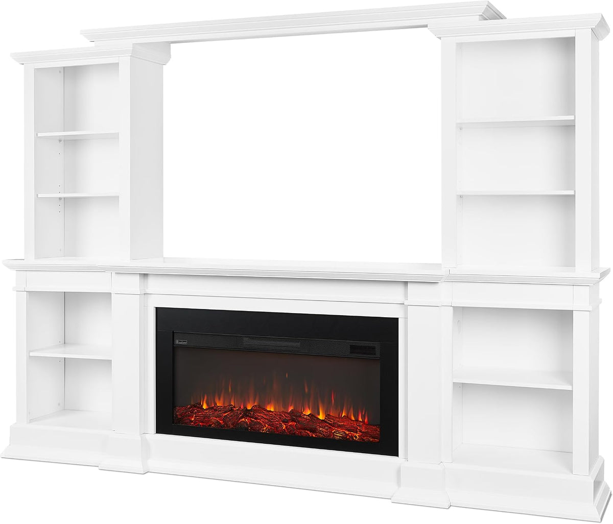 Real Flame Monte Vista Electric Media Fireplace, White,9900E-W