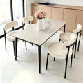 DYHOME Modern Dining Chairs Set of 2/PU Upholstered Dining Room Chair Cream