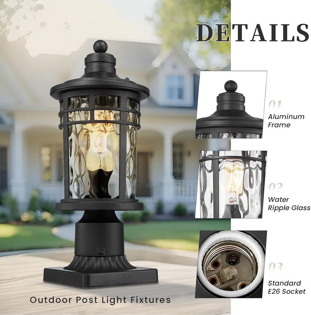 post lights aluminum pillar lights outdoor 14.6 post, package contents