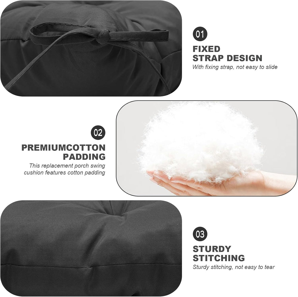 Porch Swing Cushions,Outdoor Cushions 3 Seater Replacement with Backrest, Wat...