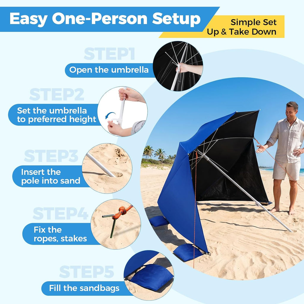 beach shelter umbrella - 2pack upf 50+ camping, package contents