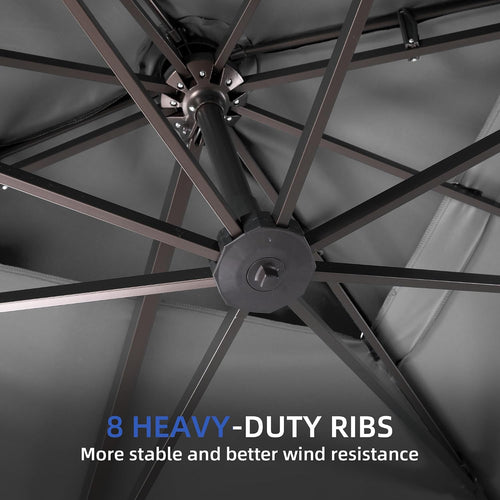 10 X 13 FT Cantilever Patio Umbrella Rectangle Outdoor Umbrellas