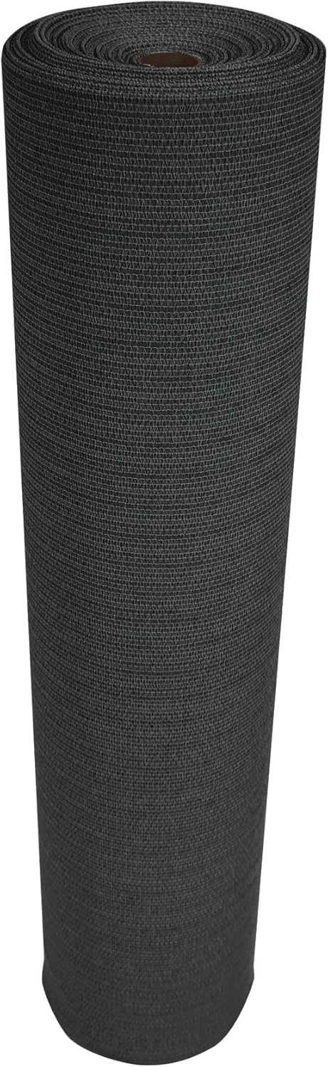 Coolaroo Builder's Block Construction Privacy Screen - Heavy-Duty Tear Resistant Shade Fabric for Fence, Job Site, and Wind Protection, 6ftx100ft Roll, Black