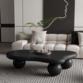 47" Modern Black Coffee Table Cloud Shape Low Center Table Cute Irregular