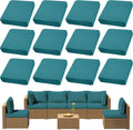 12Pcs Outdoor Cushion Covers, Elastic Patio Cushion Covers