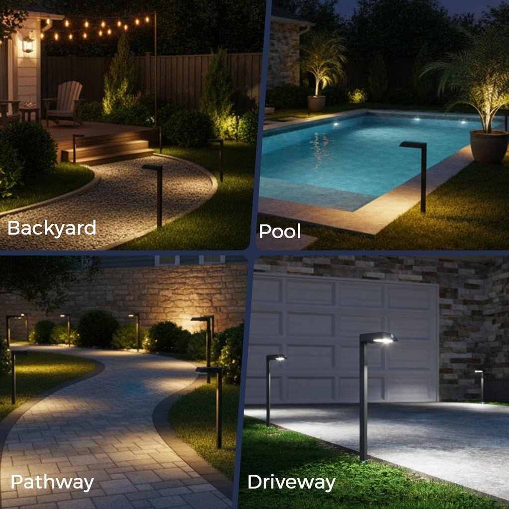XMCOSY+ Solar Pathway Lights, 6 Pack Metal Motion Sensor Outdoor Lights