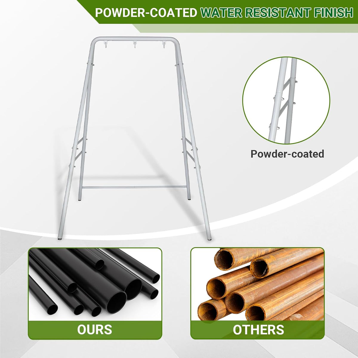 Outvita Metal A-Frame Hammock Chair Stand with 3 Hanging Holes