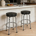 YELLOW JACKET Swivel Bar Stool with Footrest, Padded Seat