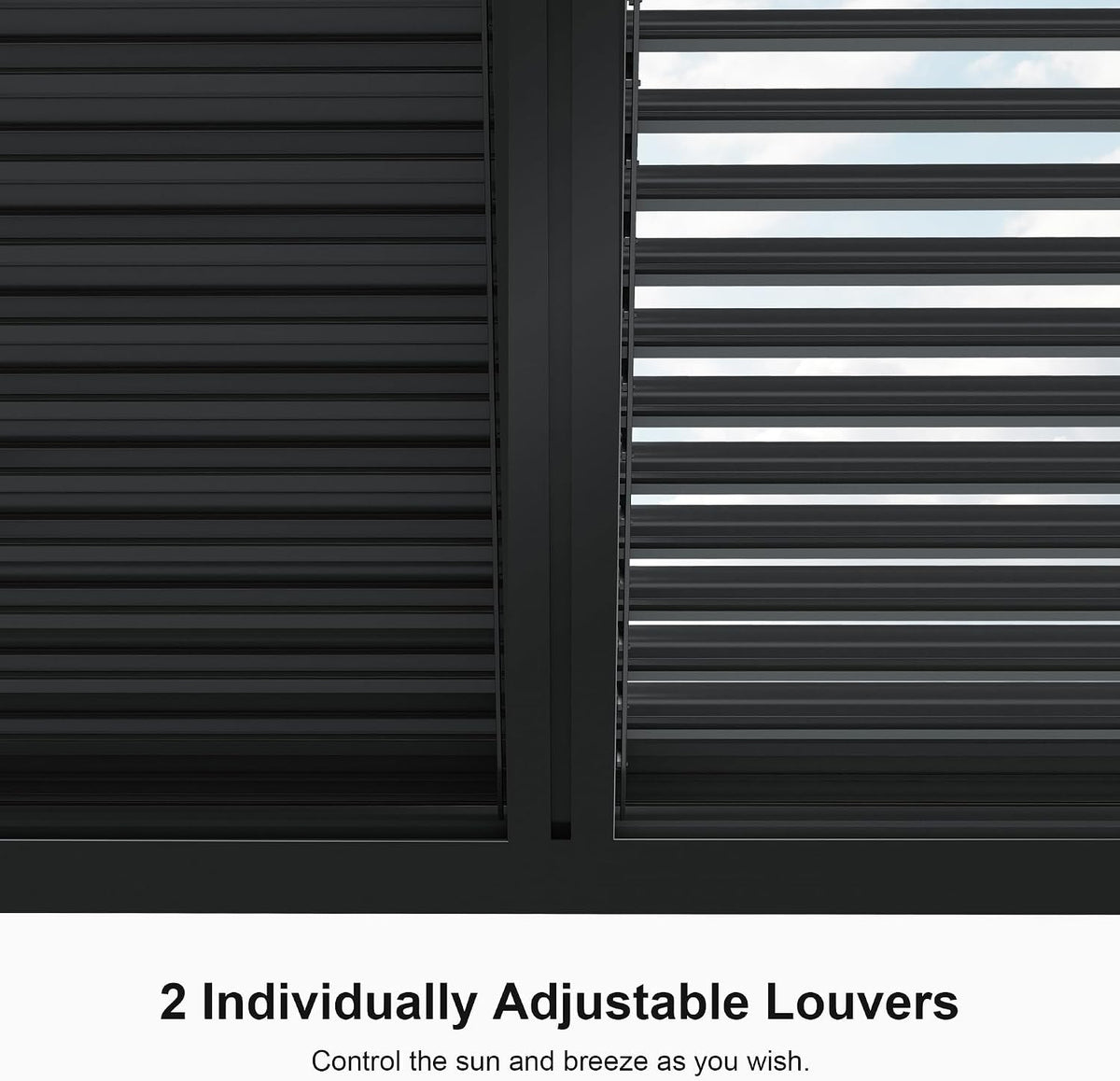 PURPLE LEAF Louvered Pergola 10' x 16' 94AS with Adjustable Louvers Gray