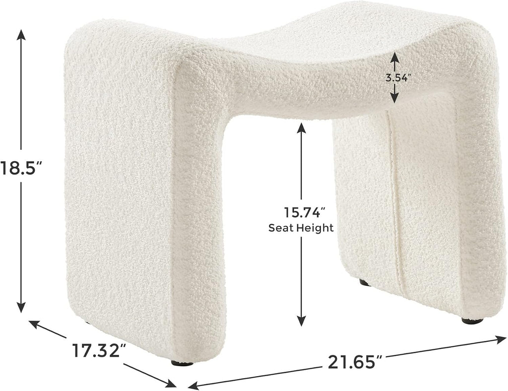 VANOMi Small Footstool Ottoman, Multi-Functional Modern Foot Stool, Sofa Footrest Extra Seating for Living Room, Entryway, Hallways and Bedrooms, Small, White