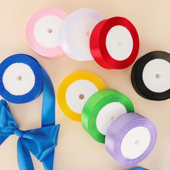 NESCCI 800 Yards Ribbon,1 Inch Satin Ribbon,Single Face Satin Ribbons, Perfect for Gift Wrapping,Wedding Decoration,Handmade Bows,Wrapping Bouquet,Halloween, Christmas