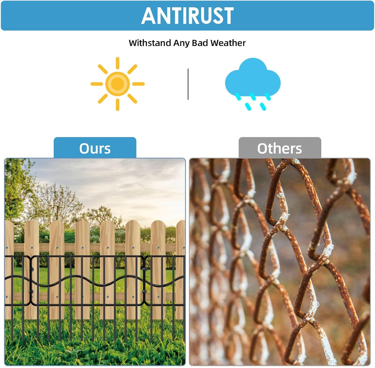 Eibikdi 40ft x 13in(H) Garden Animal Barrier Fence, 28 Panels