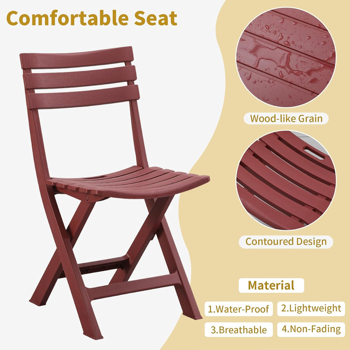 kaihaowin folding bistro set foldable outdoor cafe table, package contents
