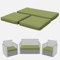 3 Pcs Outdoor Cushion Covers, Patio Cushion Covers Replacement Fit for 4-Seater Wicker Rattan Patio Set Chair Couch,36×18×2,18×18×2, Covers Only, Light Green