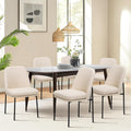 COLAMY Upholstered Dining Chairs Set of 6, Beige