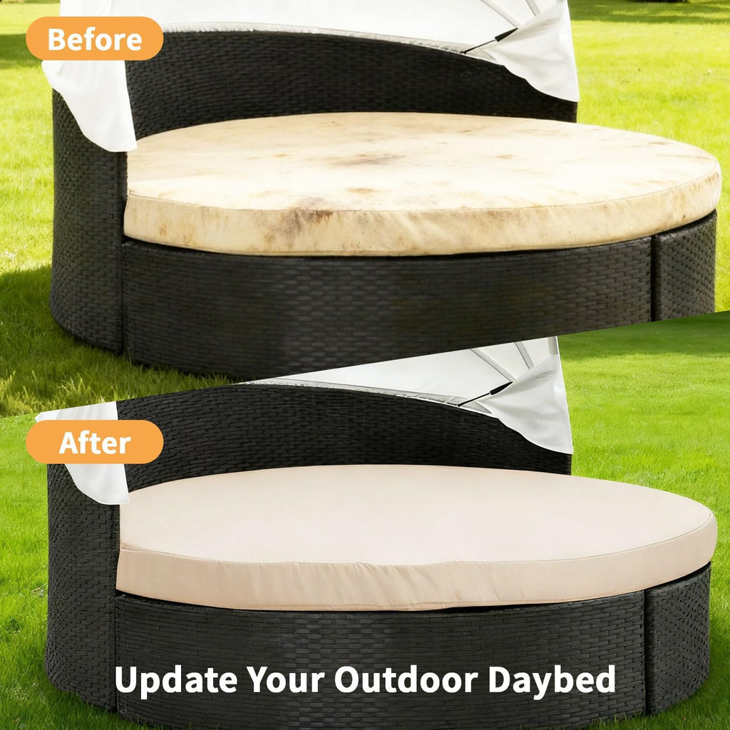 outdoor daybed cushion cover, 66" waterproof daybed cover showing dimensions