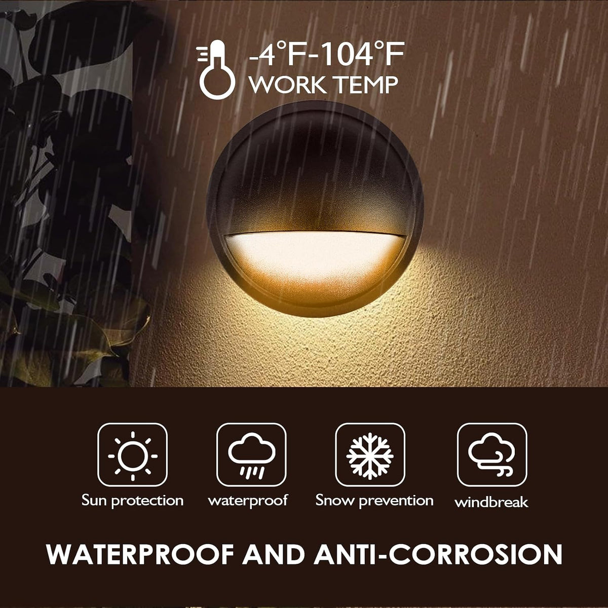 led low voltage deck lights outdoor waterproof,6-pack 3cct, close-up detail