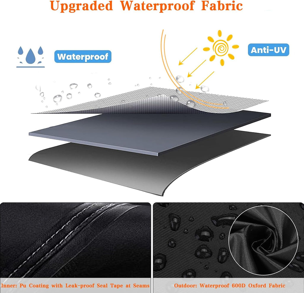 Outdoor Sofa Covers Waterproof, Rectangular Patio Table Chair Sofa Set Cover, Outdoor Sectional Sofa Covers with Upgraded Fastener Windproof Buckles 111" L×74" W×28" H