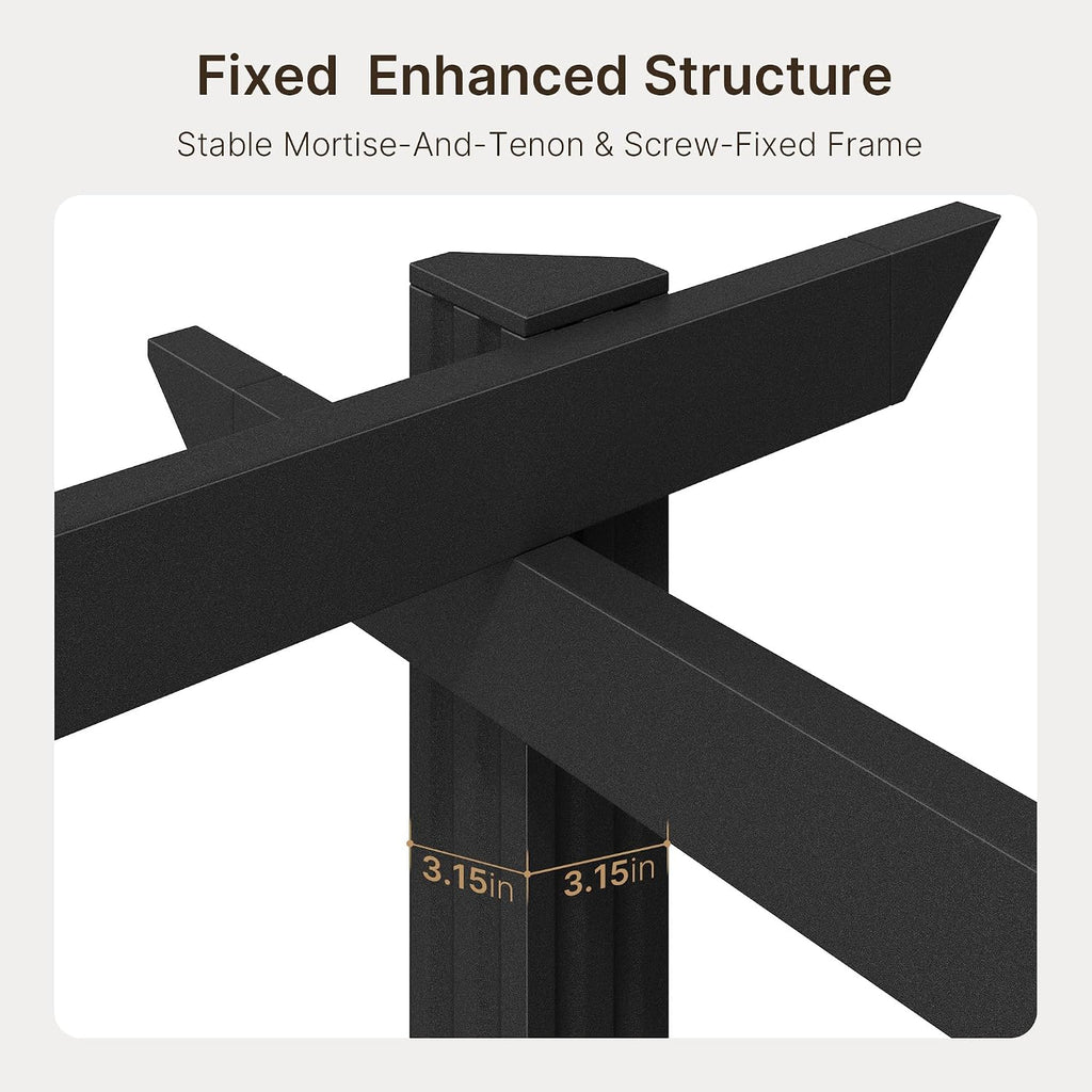 Ahomly 12 X 8 Outdoor Retractable Pergola, Adjustable Shade Canopy, Gray