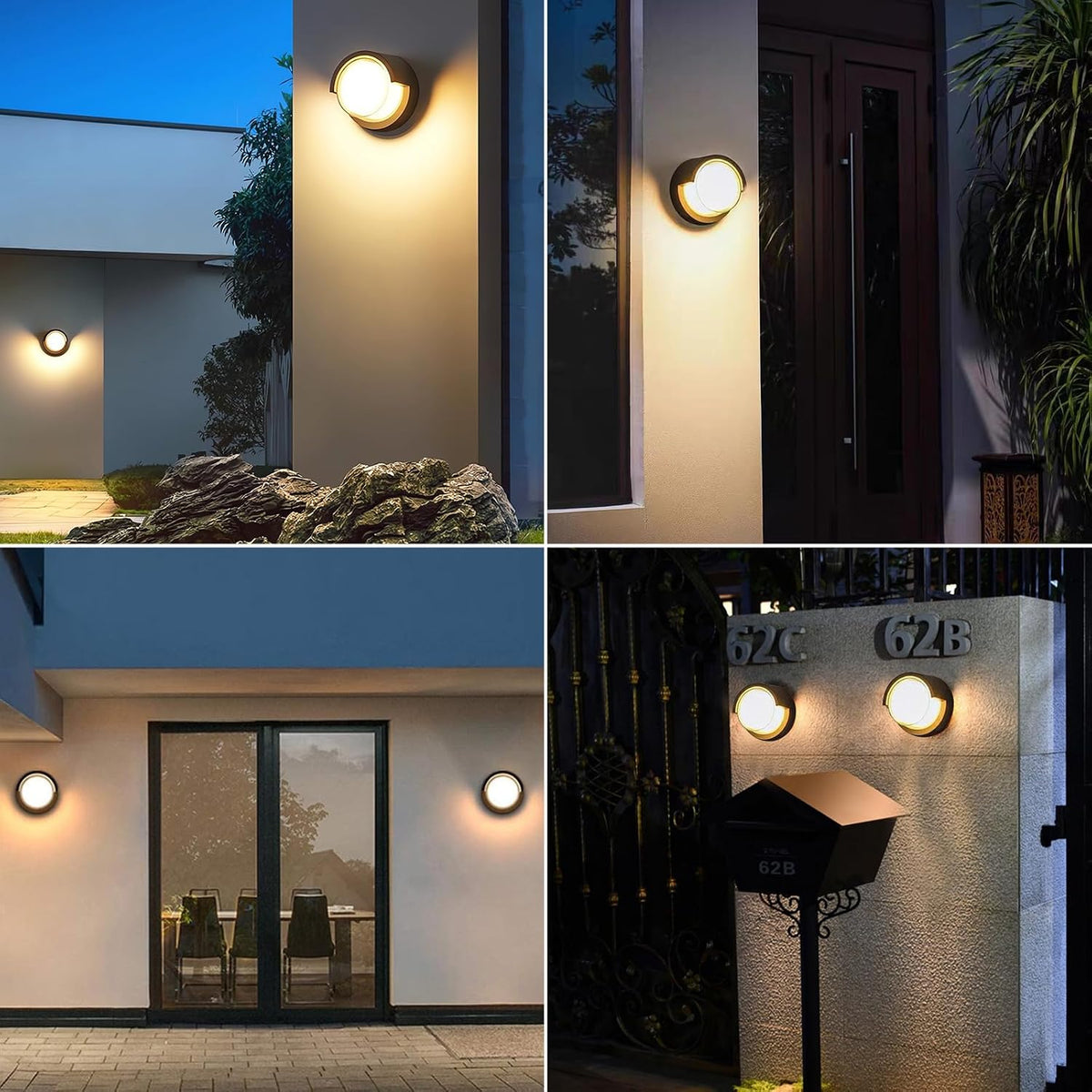 Aiwewin Round Outdoor Sconce Lights, Low Profile Outdoor Porch Lighting, Modern Light Fixtures, 12W 3200K for Patio, Deck(6.7 Inch)