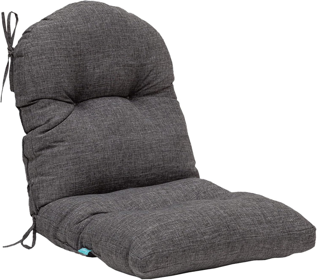 QILLOWAY Tufted Outdoor Chair Cushion Waterproof 43x20x4 Inch Non Slip Replacement Pad for Wicker Lounge Patio Furniture, Charcoal Grey, Black