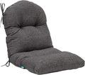 QILLOWAY Tufted Outdoor Chair Cushion Waterproof 43x20x4 Inch Non Slip Replacement Pad for Wicker Lounge Patio Furniture, Charcoal Grey, Black