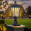 19.6" Solar Post Lights, Dusk to Dawn Solar Lamp Post Light, Black, 1 Pack