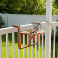 Outvita Acacia Wood Folding Balcony Bar Table, Semicircular