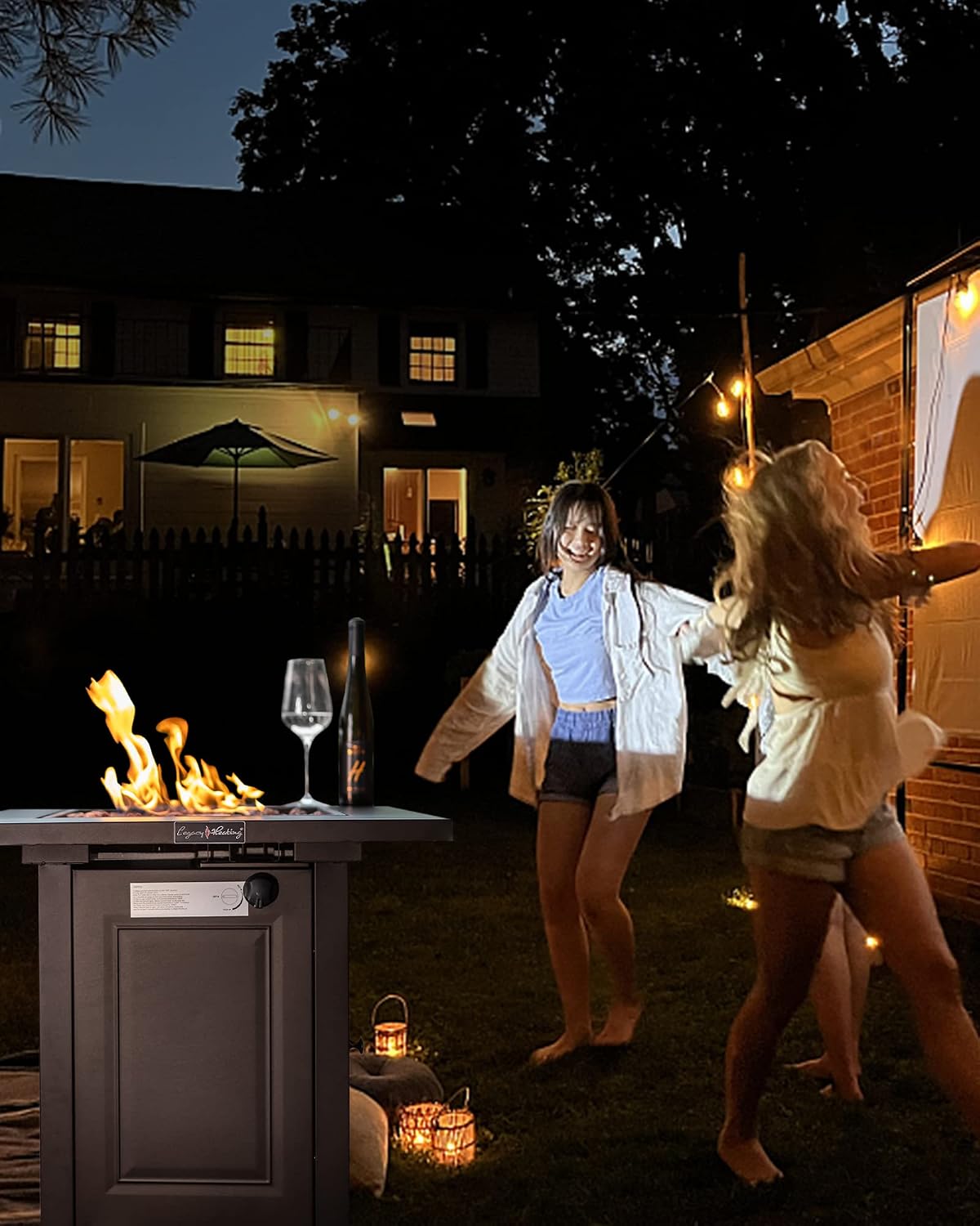 LEGACY HEATING 28in Gas Fire Pit Table, Outdoor Firepit