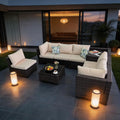 8 Pieces Patio Furniture Set with Storage, Outdoor Sectional Sofas