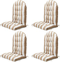 NAVINE Outdoor Adirondack Chair Cushion Set of 4, Patio Chair, Stripe Khaki