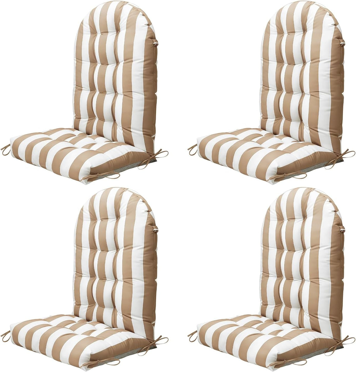 NAVINE Outdoor Adirondack Chair Cushion Set of 4, Patio Chair, Stripe Khaki