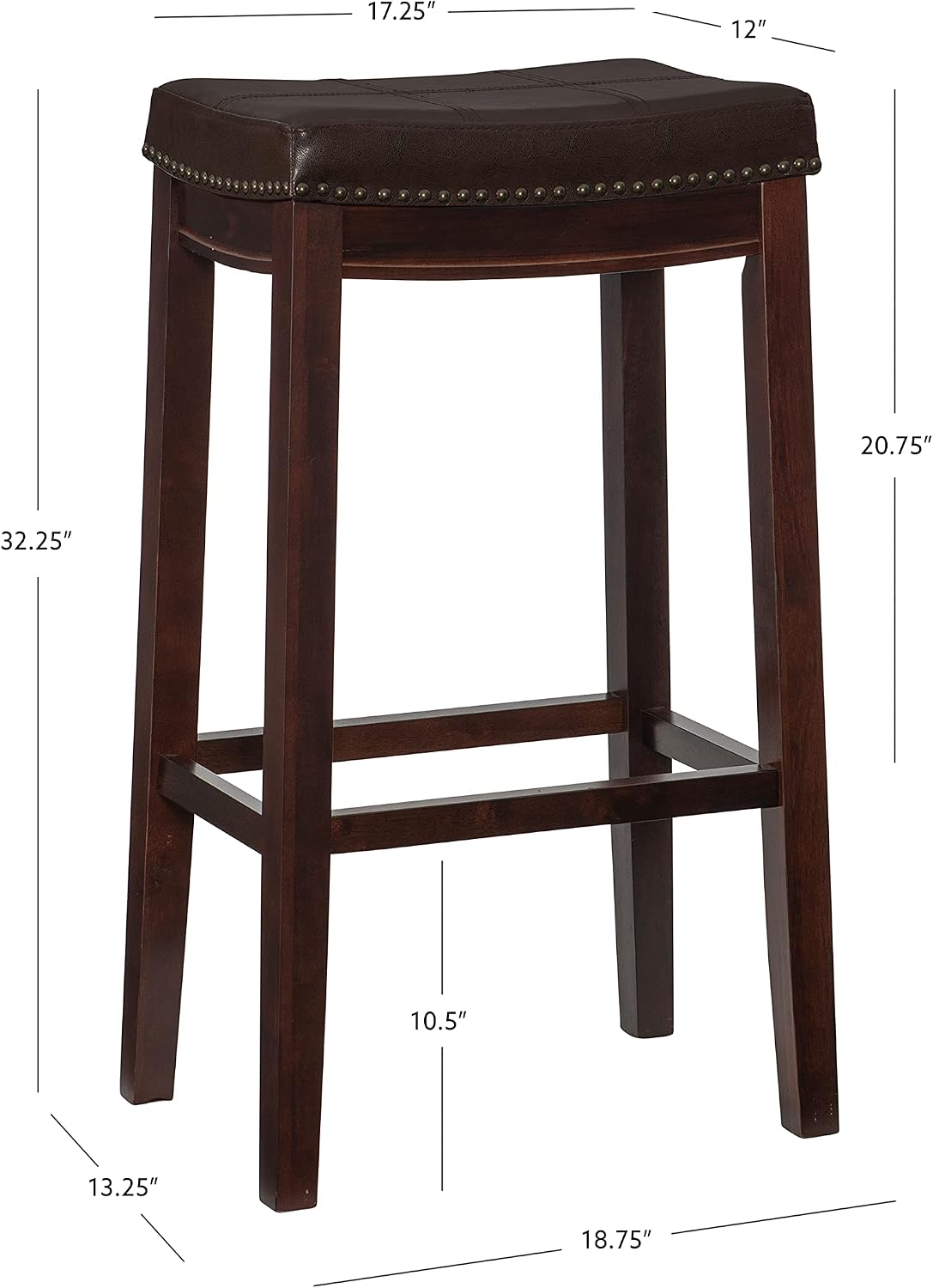 Linon Home Décor Kingston, 32" x 18.75" x 13.25", Model Number: 55816BRNPU-01-KD-U