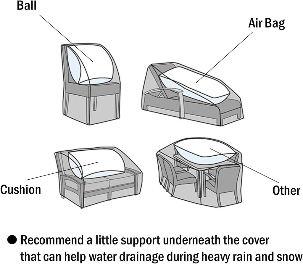 F&J Outdoors Patio Chairs Cover, Grey, 27" W x 37" D x 47" H, 1 pc