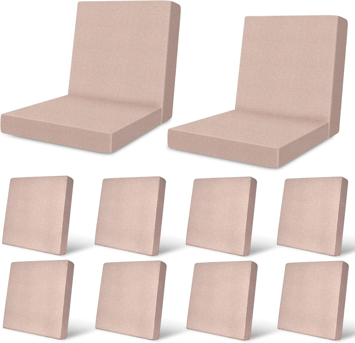 12Pcs Patio Cushion Covers Stretch Outdoor Furniture Protector Slipcovers