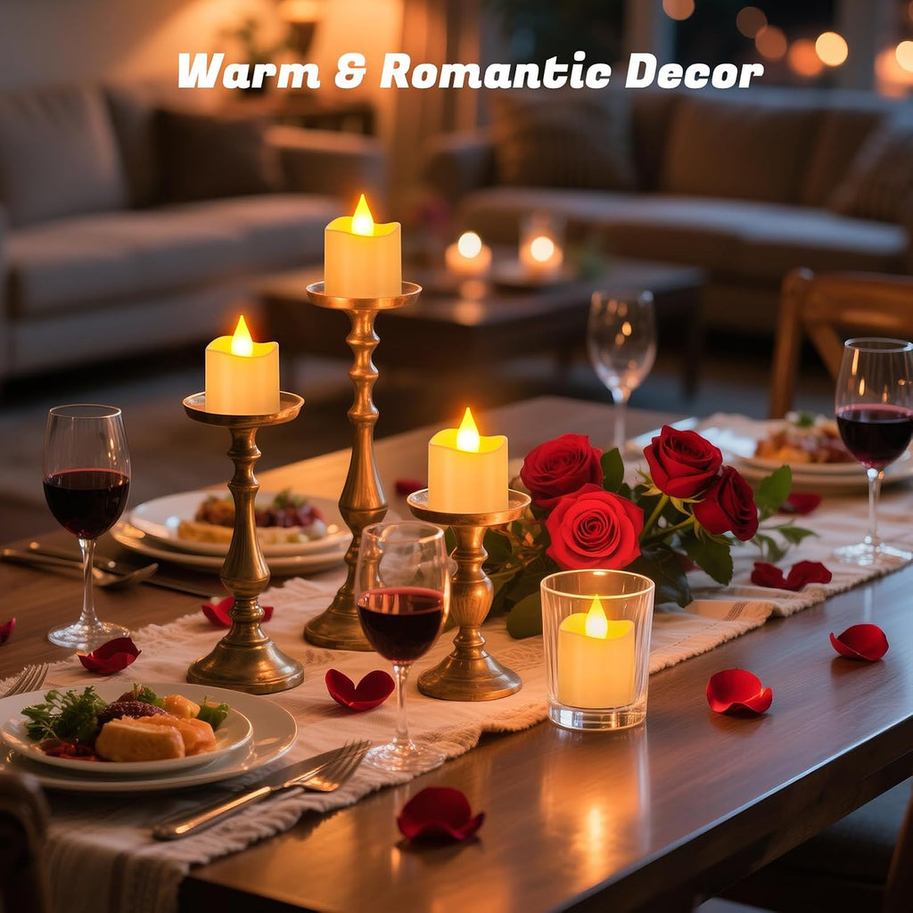 PChero Rechargeable Flameless Candles with Remote Timer & Charging Base