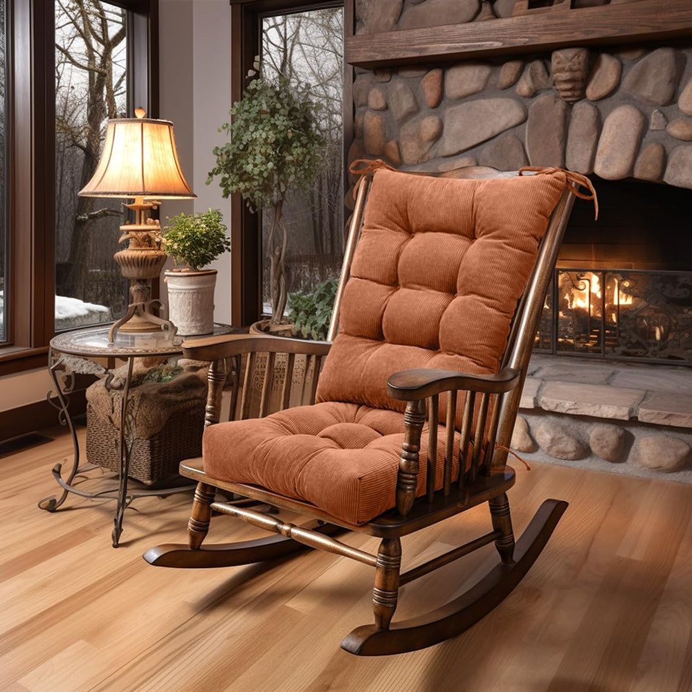 Lokex Rocking Chair Cushion, Tufted Indoor Rocking Chair Pads, 28x18/18x18
