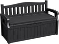 Greesum 80 Gallon Outdoor Storage Bench Deck Box,Black