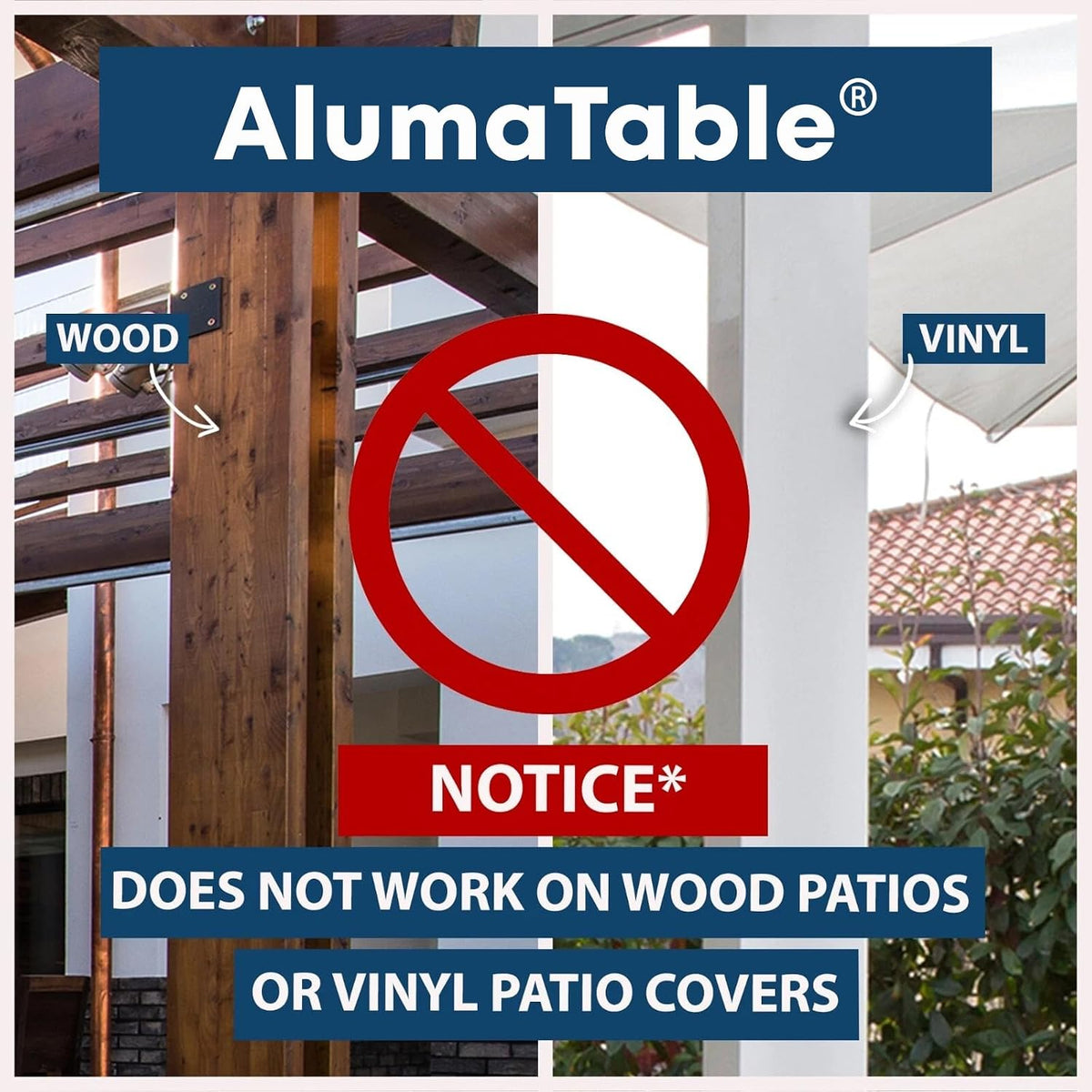 ALUMATABLE™ Aluminum Patio Cover Post Table (Adobe)