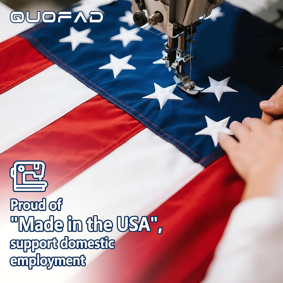 Made in the USA American Flag 3x5 Outdoor Heavy Duty,Sturdy Durable Nylon American Flags for Outside 3x5,Waterproof All Weather,Longest Lasting Fade Resistant with Embroidered Stars & Sewn Stripes