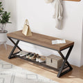 LVB 39” Entryway Shoe Bench with Storage for Foyer Hallway Rustic Oak