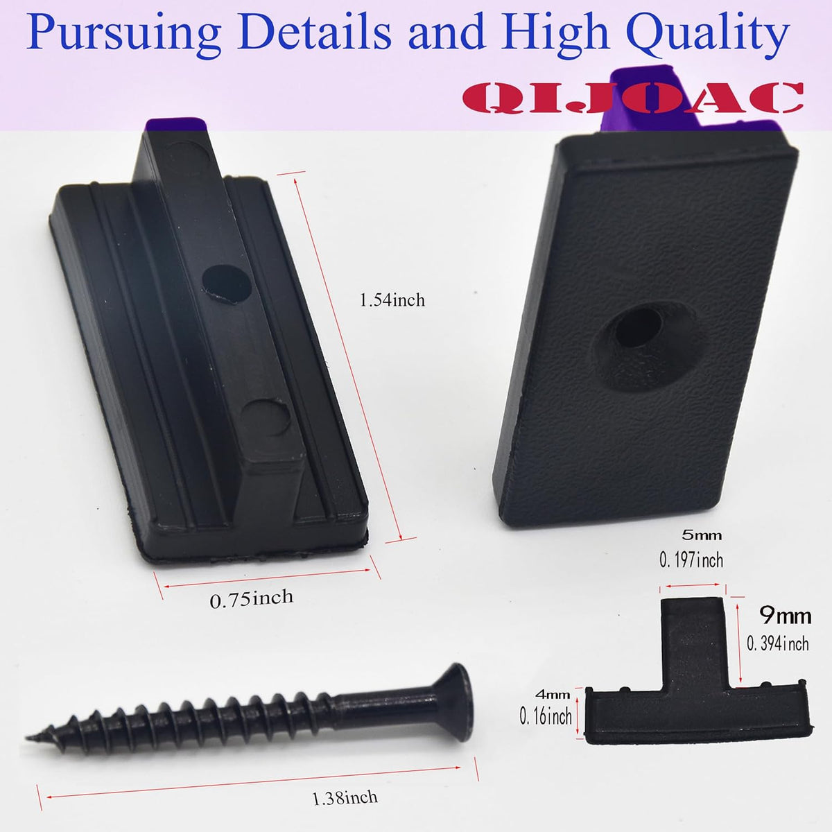 universal hidden deck fasteners - composite decking clips showing dimensions